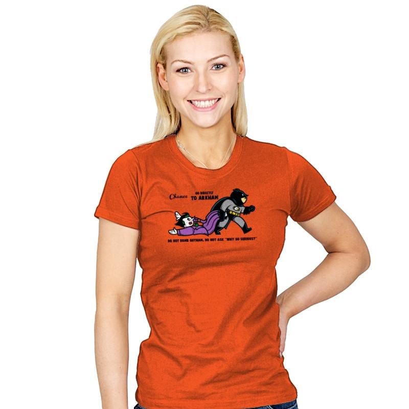 Go to Arkham  - Womens T-Shirts RIPT Apparel Small / Orange