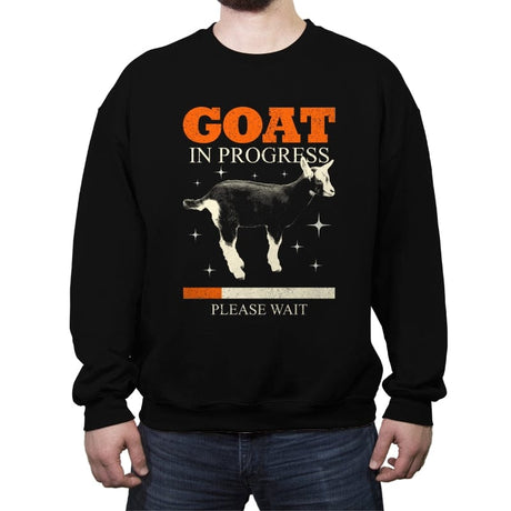 Goat In Progress - Crew Neck Sweatshirt Crew Neck Sweatshirt RIPT Apparel Small / Black