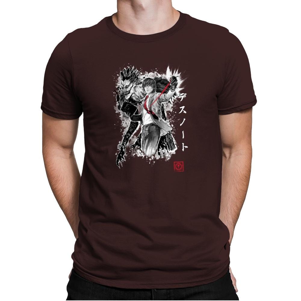 God of the New World - Sumi Ink Wars - Mens Premium T-Shirts RIPT Apparel Small / Dark Chocolate