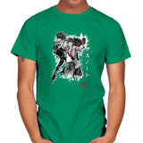 God of the New World - Sumi Ink Wars - Mens T-Shirts RIPT Apparel Small / Kelly Green