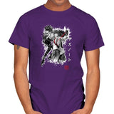 God of the New World - Sumi Ink Wars - Mens T-Shirts RIPT Apparel Small / Purple