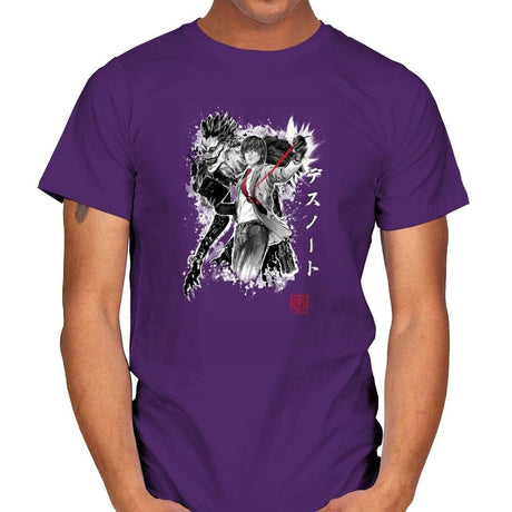 God of the New World - Sumi Ink Wars - Mens T-Shirts RIPT Apparel Small / Purple