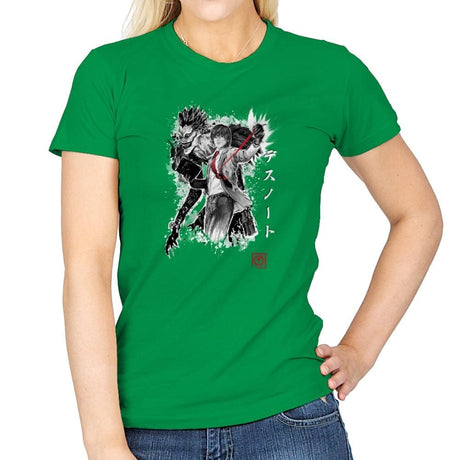 God of the New World - Sumi Ink Wars - Womens T-Shirts RIPT Apparel Small / Irish Green