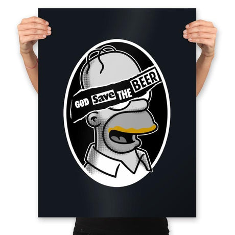 God Save The Beer - Prints Posters RIPT Apparel 18x24 / Black