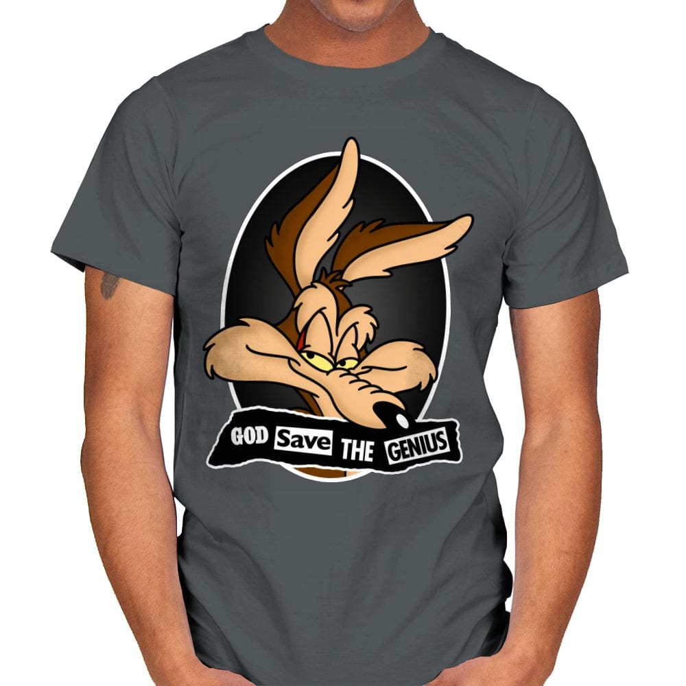 God Save The Genius - Mens T-Shirts RIPT Apparel Small / Charcoal