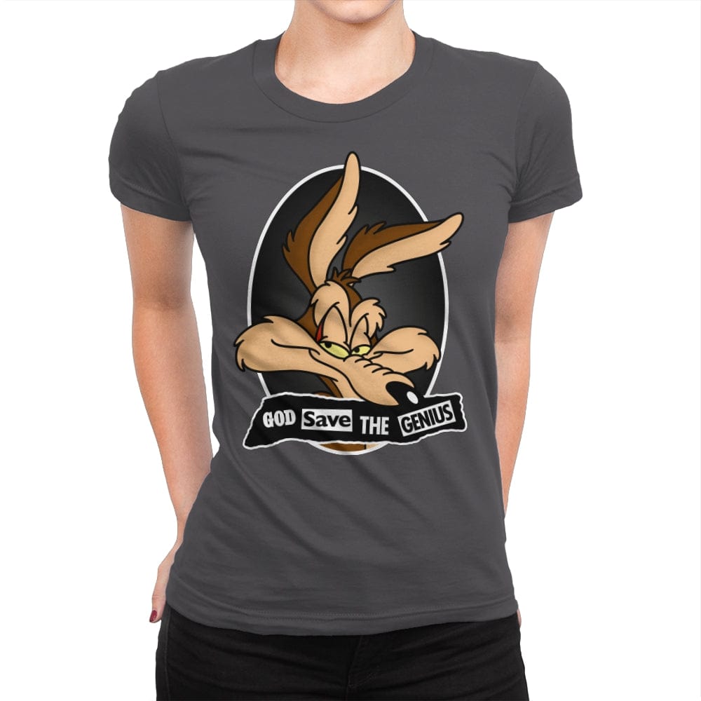 God Save The Genius - Womens Premium T-Shirts RIPT Apparel Small / Heavy Metal