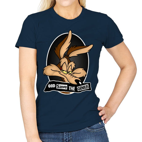 God Save The Genius - Womens T-Shirts RIPT Apparel Small / Navy