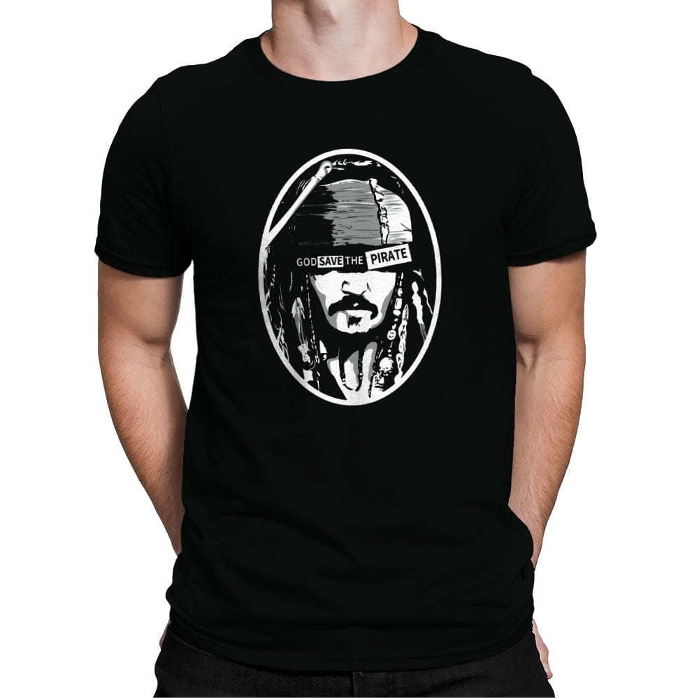 God Save the Pirate  - Mens Premium T-Shirts RIPT Apparel Small / Black
