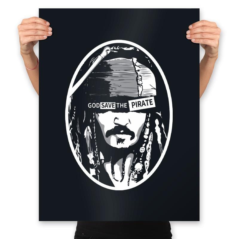 God Save the Pirate  - Prints Posters RIPT Apparel 18x24 / Black