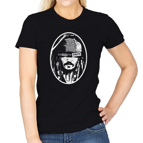 God Save the Pirate  - Womens T-Shirts RIPT Apparel Small / Black