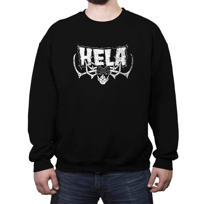 Goddess of Death and Metal - Crew Neck Sweatshirt Crew Neck Sweatshirt RIPT Apparel Small / Black