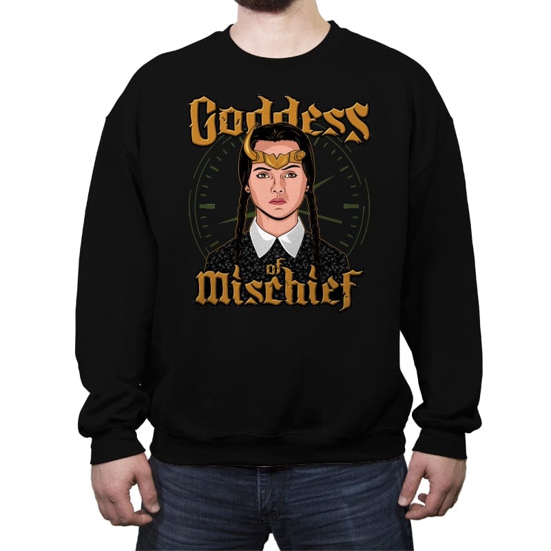 Goddess of Mischief - Crew Neck Sweatshirt Crew Neck Sweatshirt RIPT Apparel Small / Black