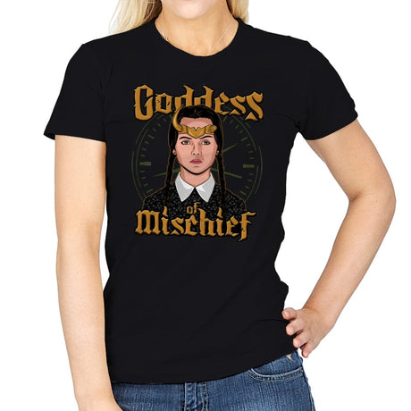 Goddess of Mischief - Womens T-Shirts RIPT Apparel Small / Black