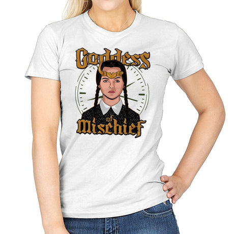 Goddess of Mischief - Womens T-Shirts RIPT Apparel Small / White