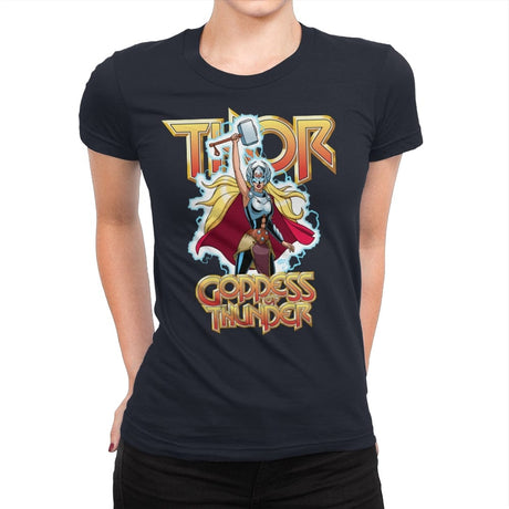 Goddess of Thunder - Womens Premium T-Shirts RIPT Apparel Small / Midnight Navy