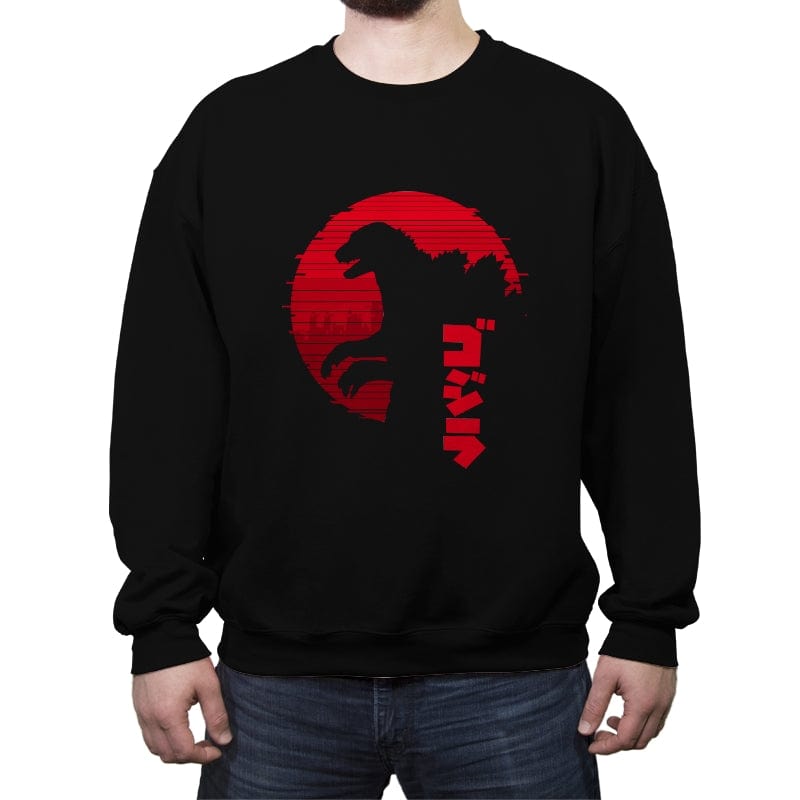 Godzilla - King of the Monsters - Crew Neck Sweatshirt Crew Neck Sweatshirt RIPT Apparel Small / Black