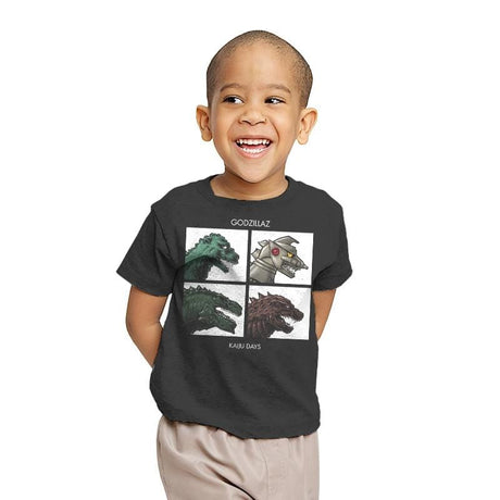 Godzillaz - Kaiju Days Exclusive - Youth T-Shirts RIPT Apparel X-small / Charcoal