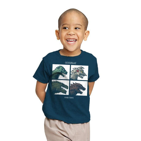Godzillaz - Kaiju Days Exclusive - Youth T-Shirts RIPT Apparel X-small / Indigo