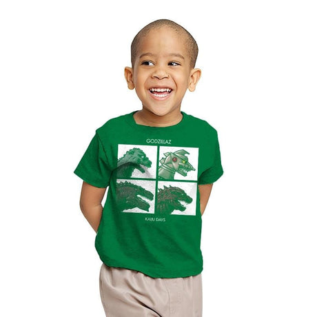 Godzillaz - Kaiju Days Exclusive - Youth T-Shirts RIPT Apparel X-small / Kelly