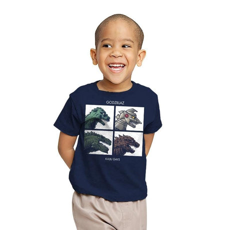 Godzillaz - Kaiju Days Exclusive - Youth T-Shirts RIPT Apparel X-small / Navy