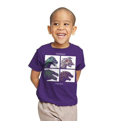 Godzillaz - Kaiju Days Exclusive - Youth T-Shirts RIPT Apparel X-small / Purple