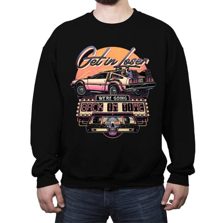 Going Back in Time - Crew Neck Sweatshirt Crew Neck Sweatshirt RIPT Apparel Small / Black