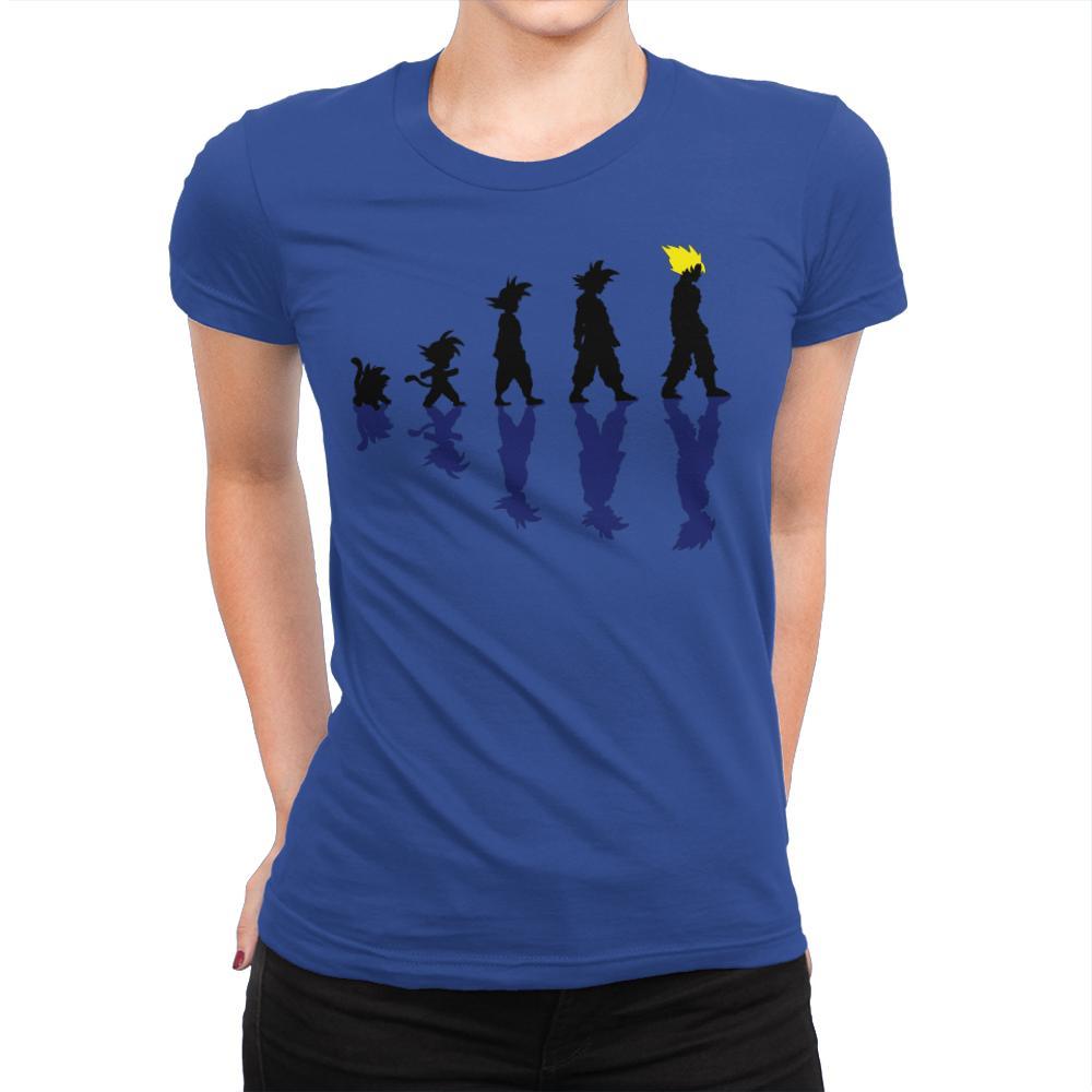 Goku Evolution - Womens Premium T-Shirts RIPT Apparel Small / Royal
