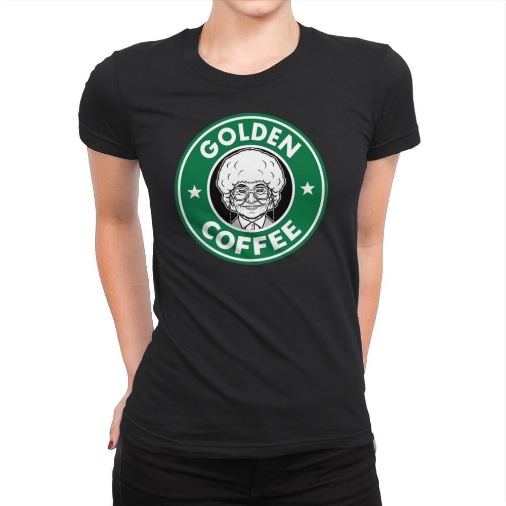 Golden Coffee - Womens Premium T-Shirts RIPT Apparel Small / Black
