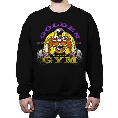 Golden Frieza Gym - Crew Neck Sweatshirt Crew Neck Sweatshirt RIPT Apparel Small / Black