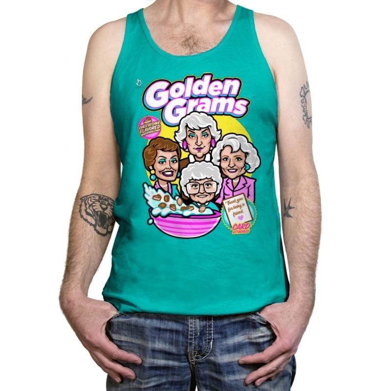 Golden Grams - Tanktop Tanktop RIPT Apparel X-Small / Neon Blue