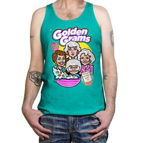 Golden Grams - Tanktop Tanktop RIPT Apparel X-Small / Neon Blue