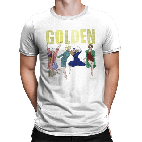 Golden - Mens Premium T-Shirts RIPT Apparel Small / White