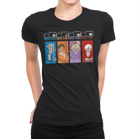 Golden Ninjas - Shirt Club - Womens Premium T-Shirts RIPT Apparel Small / Black