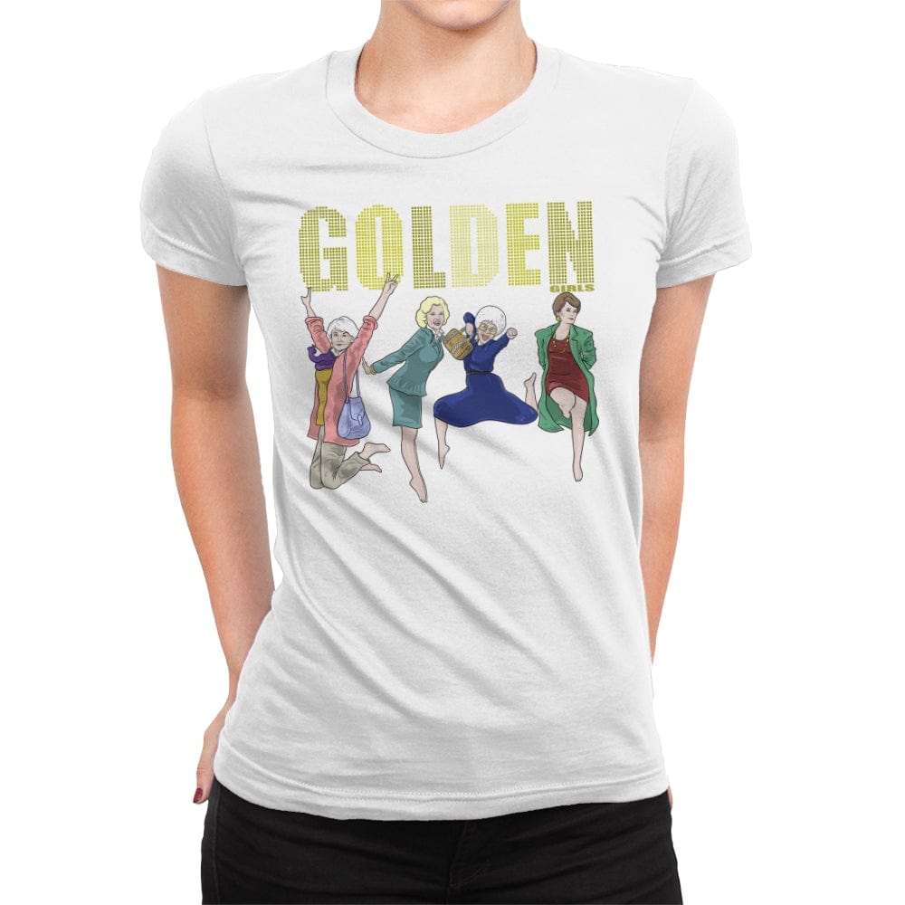 Golden - Womens Premium T-Shirts RIPT Apparel Small / White