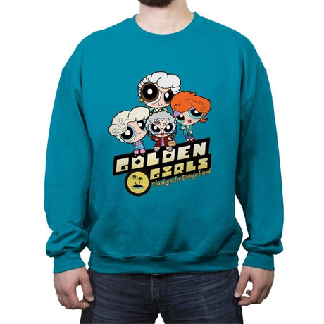 Goldenpuff Girls - Crew Neck Sweatshirt Crew Neck Sweatshirt RIPT Apparel Small / Antique Sapphire