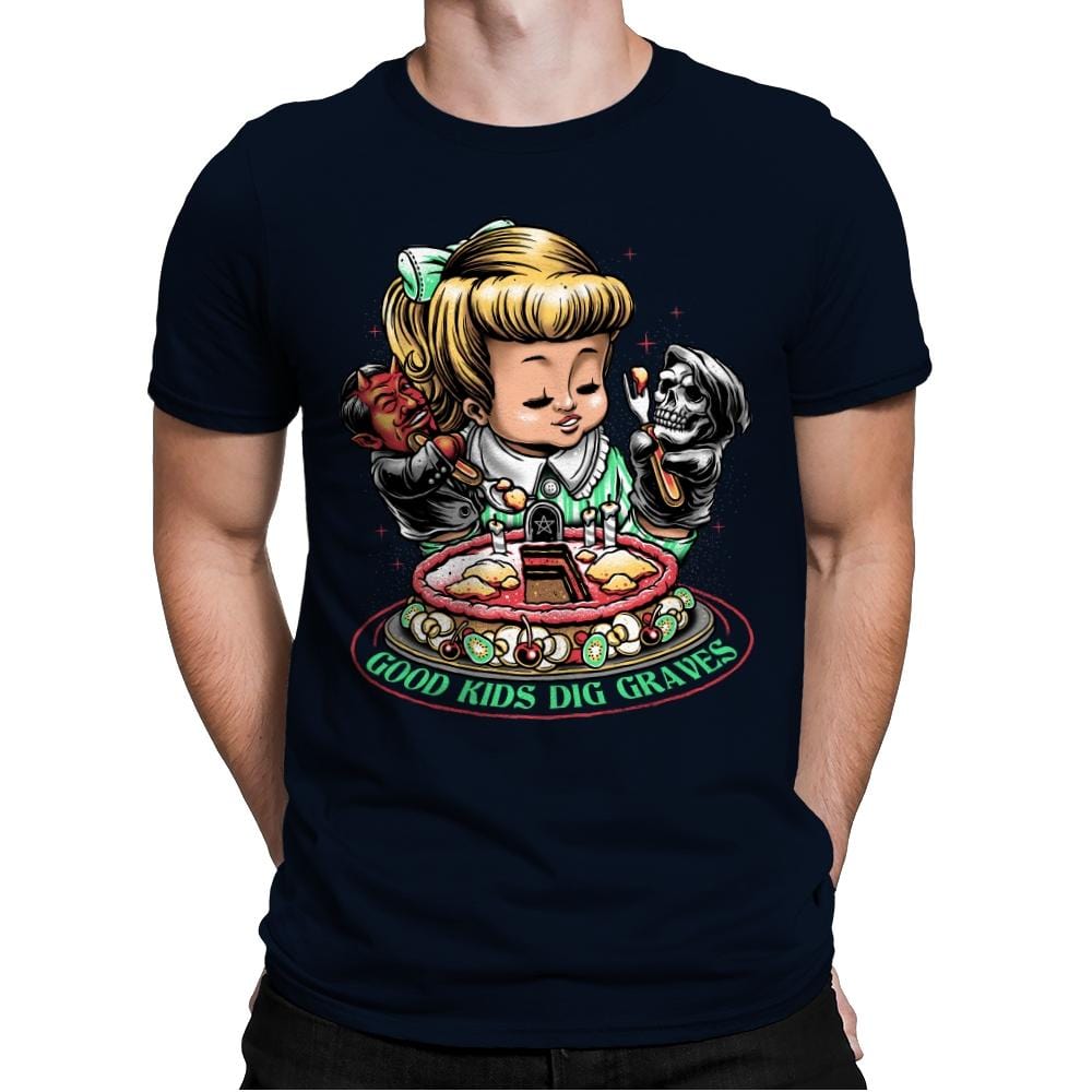 Good Kids Dig Graves - Mens Premium T-Shirts RIPT Apparel Small / Midnight Navy