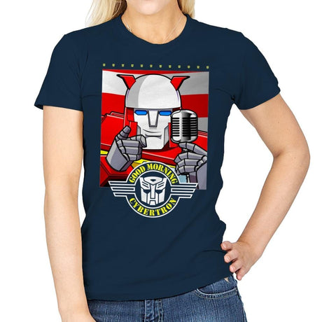 Good Morning, Bots! - Womens T-Shirts RIPT Apparel Small / Navy