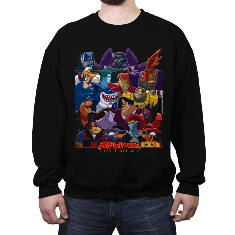 Good vs Evil 90's - Crew Neck Sweatshirt Crew Neck Sweatshirt RIPT Apparel Small / Black