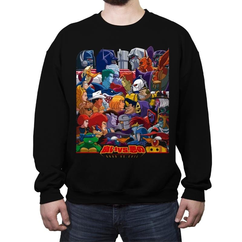 Good vs. Evil - Crew Neck Sweatshirt Crew Neck Sweatshirt RIPT Apparel Small / Black