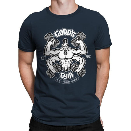 Goro's Gym 1992 - Mens Premium T-Shirts RIPT Apparel Small / Indigo