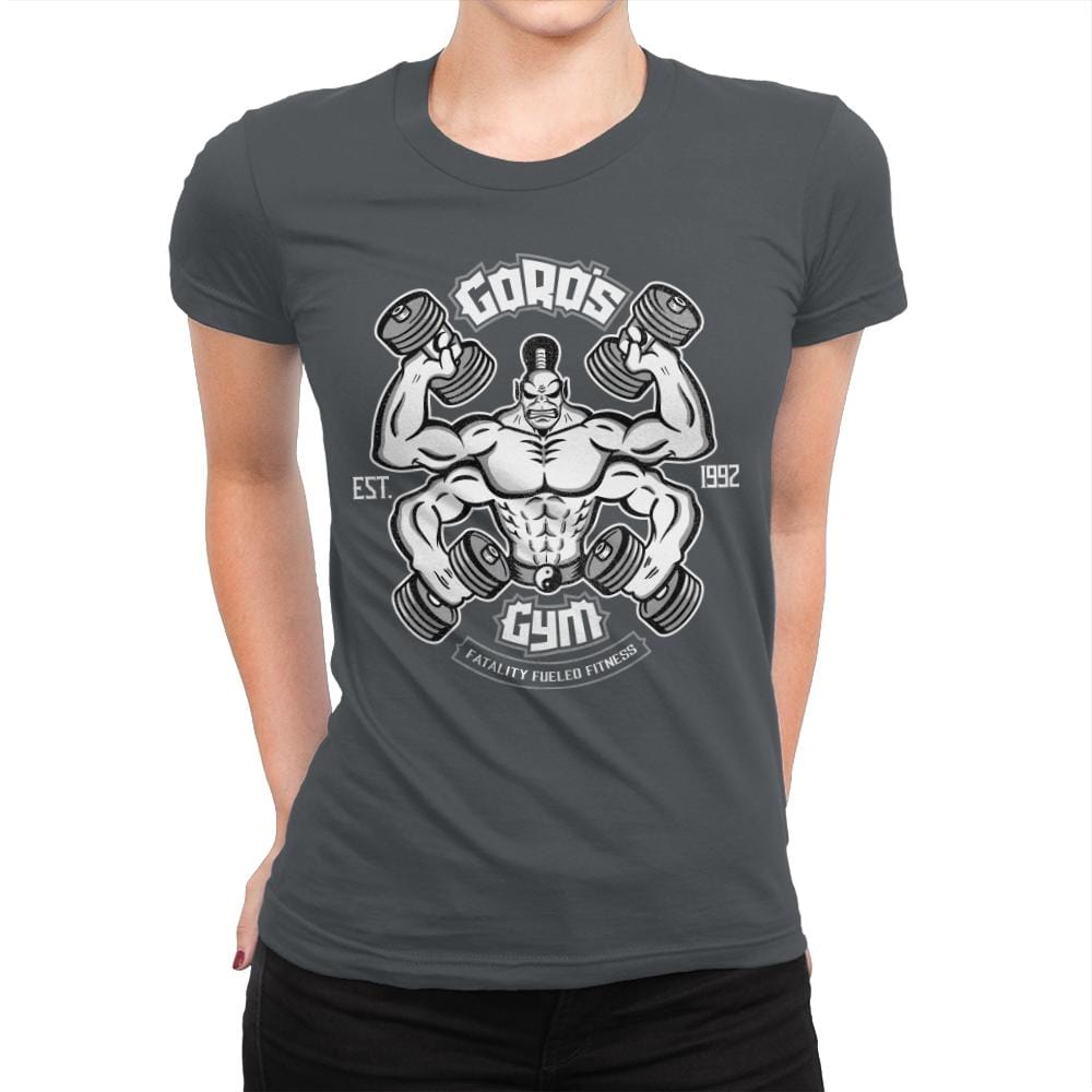 Goro's Gym 1992 - Womens Premium T-Shirts RIPT Apparel Small / Heavy Metal