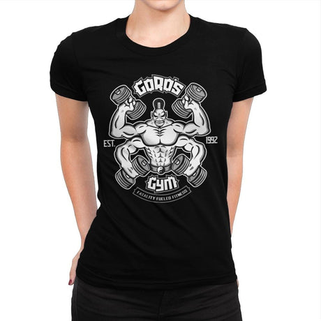 Goro's Gym 1992 - Womens Premium T-Shirts RIPT Apparel Small / Indigo