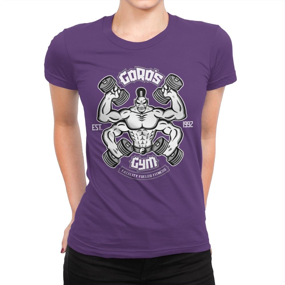 Goro's Gym 1992 - Womens Premium T-Shirts RIPT Apparel Small / Purple Rush