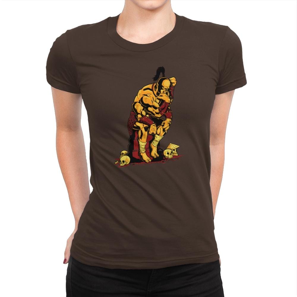 Goro The Thinker Exclusive - Womens Premium T-Shirts RIPT Apparel Small / Dark Chocolate