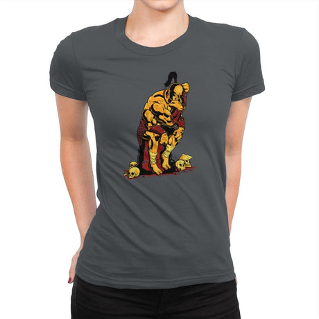 Goro The Thinker Exclusive - Womens Premium T-Shirts RIPT Apparel Small / Heavy Metal