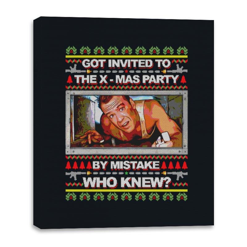 Got Invited to a X-mas Party - Canvas Wraps Canvas Wraps RIPT Apparel 16x20 / Black