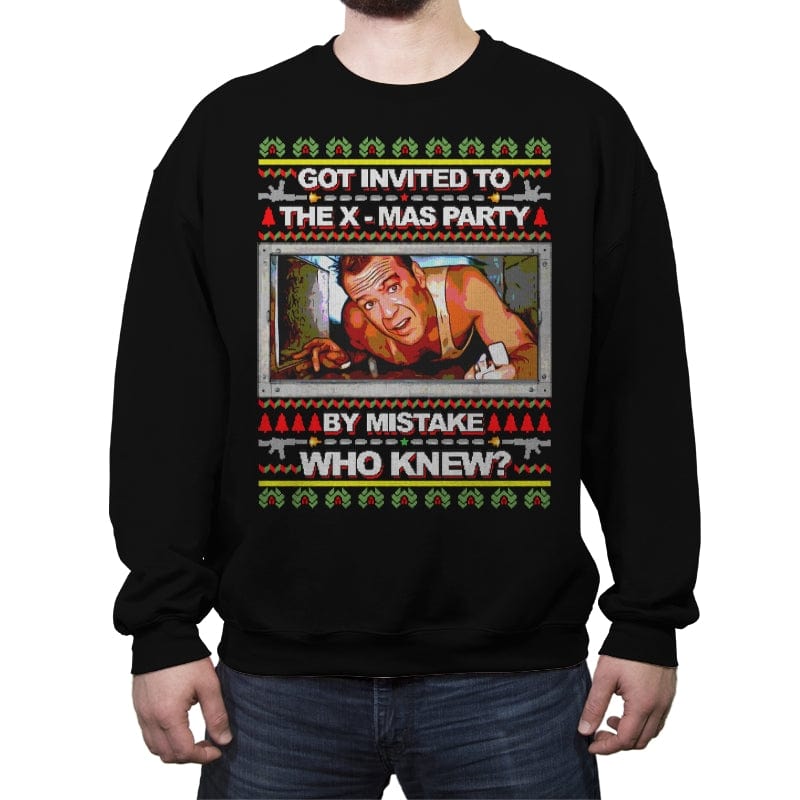 Got Invited to a X-mas Party - Crew Neck Sweatshirt Crew Neck Sweatshirt RIPT Apparel Small / Black
