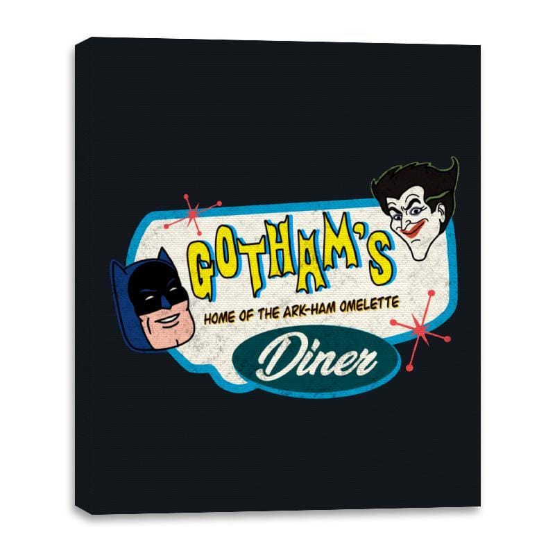 Gotham’s Diner - Canvas Wraps Canvas Wraps RIPT Apparel 16x20 / Black