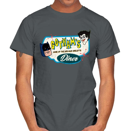 Gotham’s Diner - Mens T-Shirts RIPT Apparel Small / Charcoal