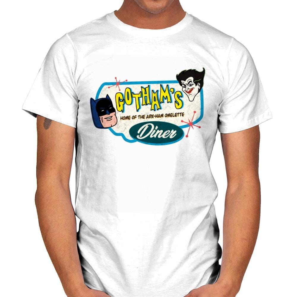 Gotham’s Diner - Mens T-Shirts RIPT Apparel Small / White